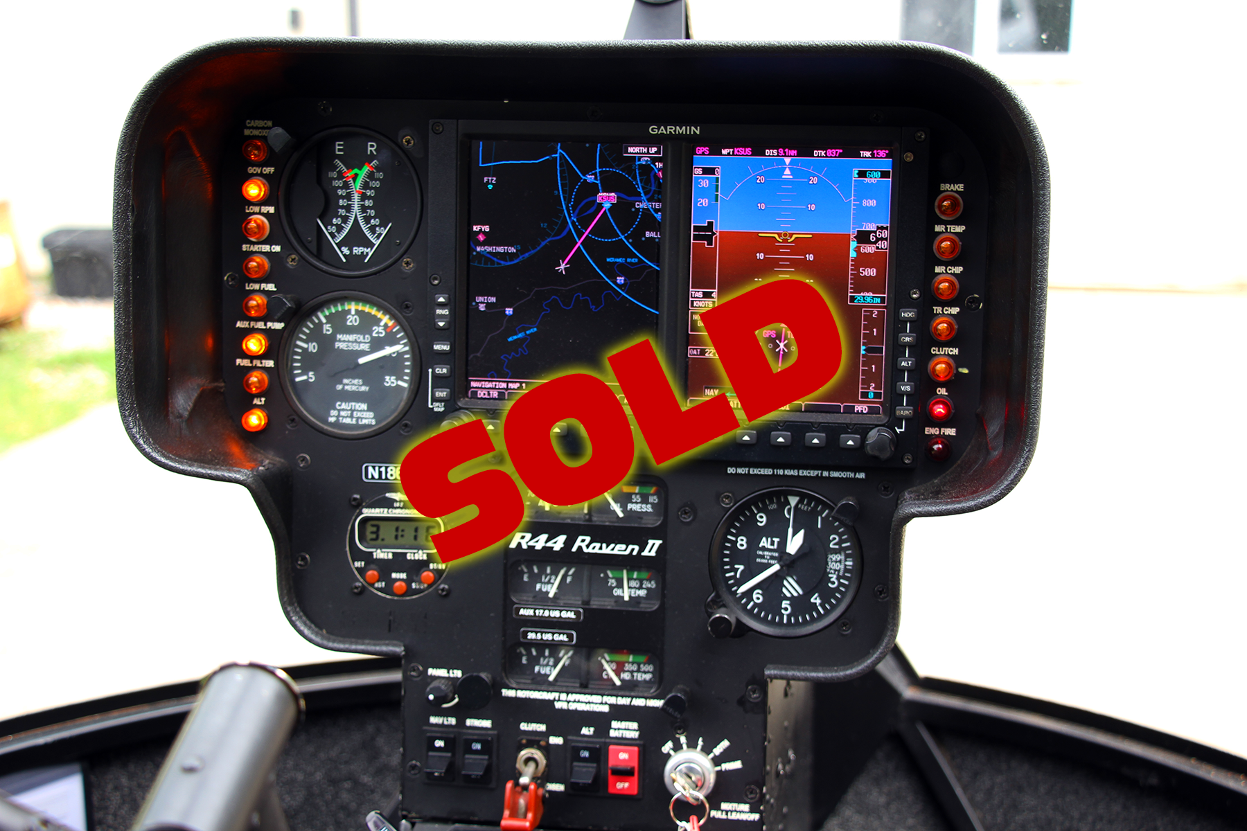 photo of Robinson R44 N186TC Garmin G500H