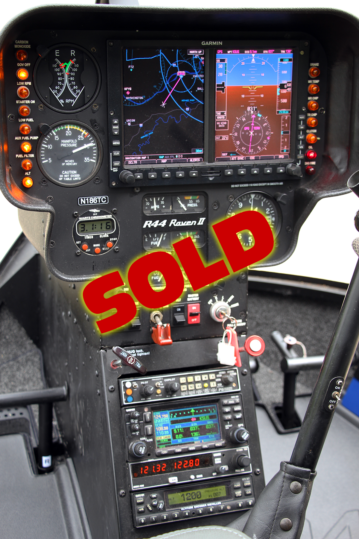 Robinson R44 N186TC full instrument panel